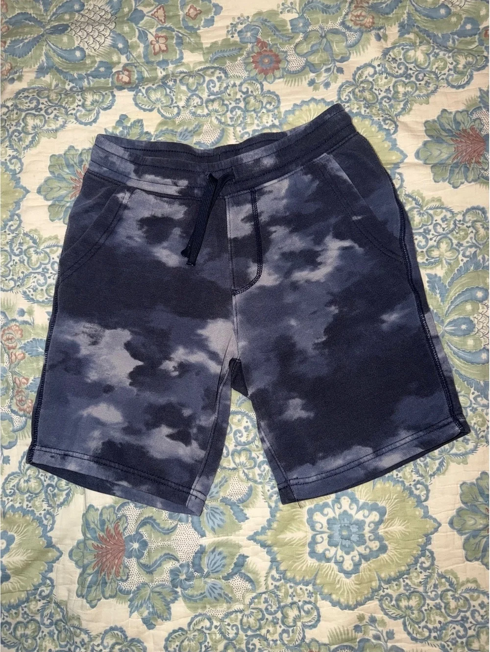 Old Navy Boys Blue Tie-Dye Fleece Sweat Shorts Size L 10-12